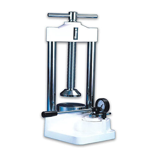 S-U-FLASK-PRESS, hydrauliprässi kolmelle kyvetille pyygelin kanssa